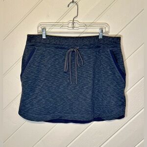 Athleta Techie Terry Mini Skirt in Heather Blue/Gray, Size XL